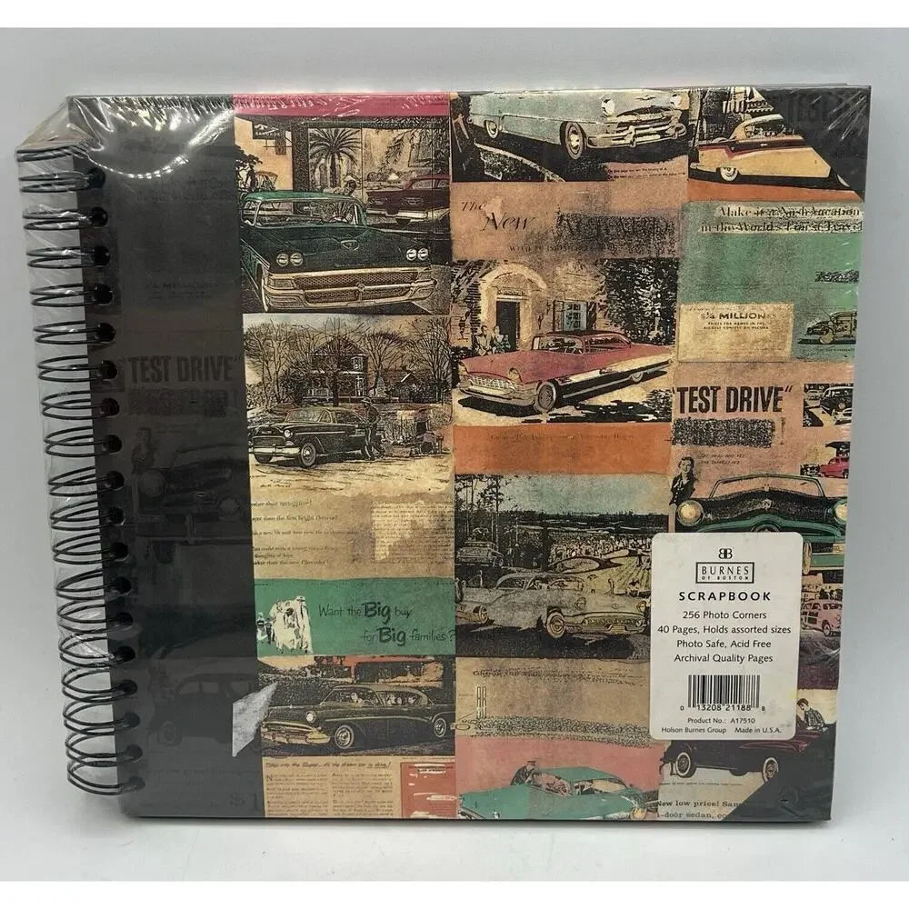 Retro Vintage Classic Cars Scrapbook Photo Album 40 Pages Burnes of Boston 50s